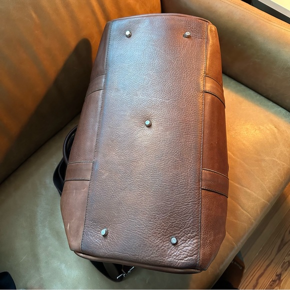 Frank & Oak Rue St Viateur brown leather duffel weekender travel bag unisex - Picture 17 of 17